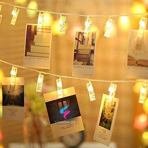 Home 16 LED Photo Clip String Lights for Hanging Photos Cards