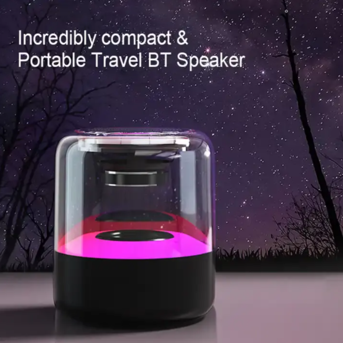 High-Quality Portable RGB Wireless Speaker with Dynamic LED Lights & Deep Bass