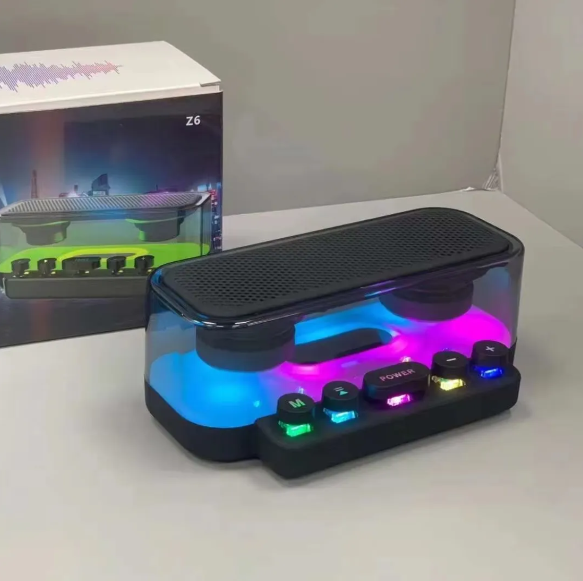 High-Performance Portable Wireless USB Speaker with Deep Bass & RGB LED Lights