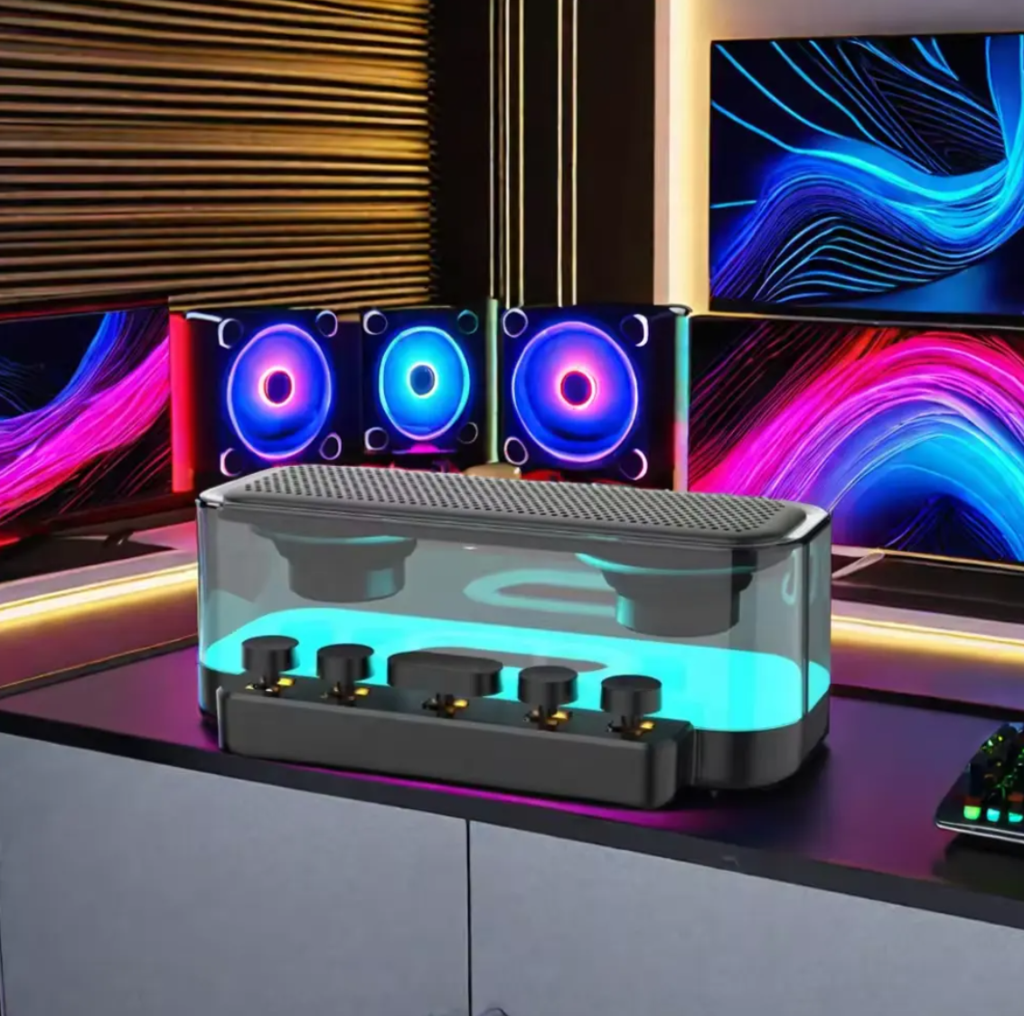 High-Performance Portable Wireless USB Speaker with Deep Bass & RGB LED Lights