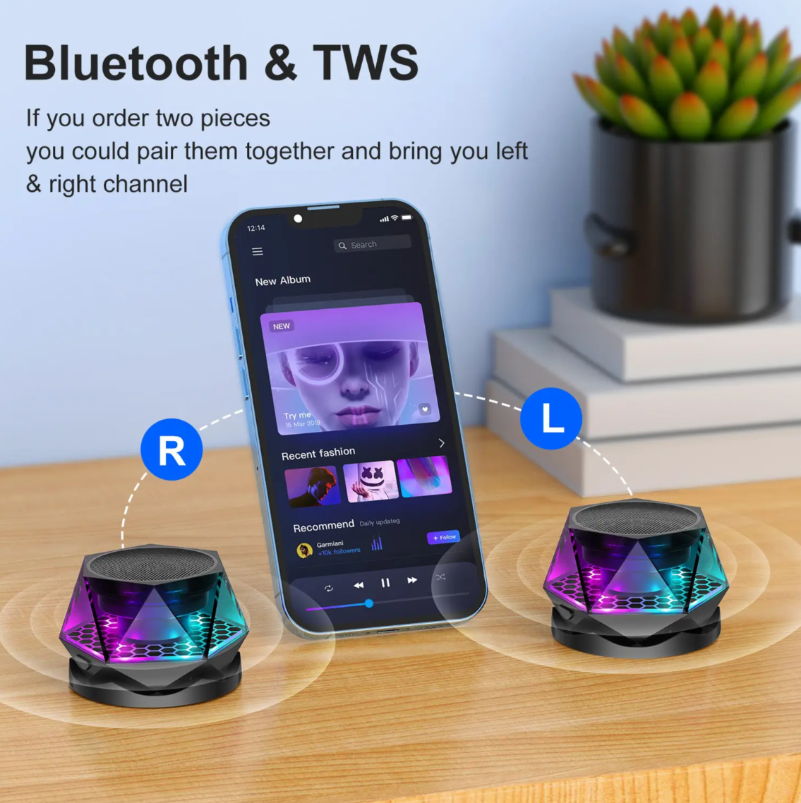 RGB Magnetic Bluetooth Mini Speaker | Wireless Speaker & Phone Holder