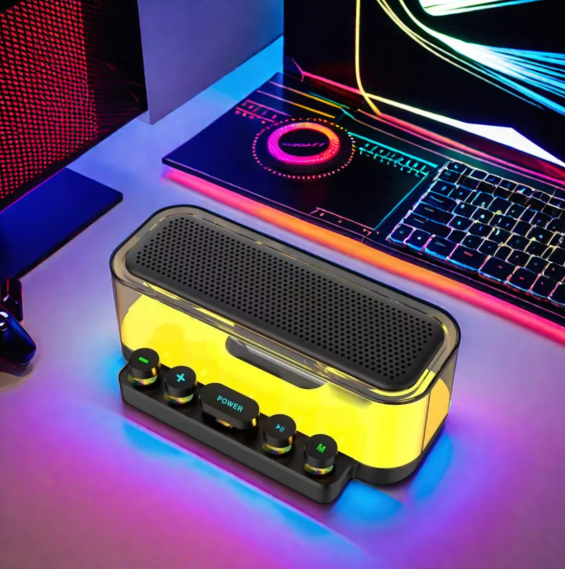 High-Performance Portable Wireless USB Speaker with Deep Bass & RGB LED Lights